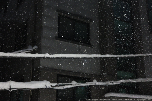 The snow night in Seoul.