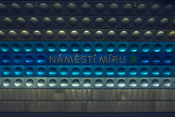 Photo of subway station Náměstí Míru in Prague, Czechia. 