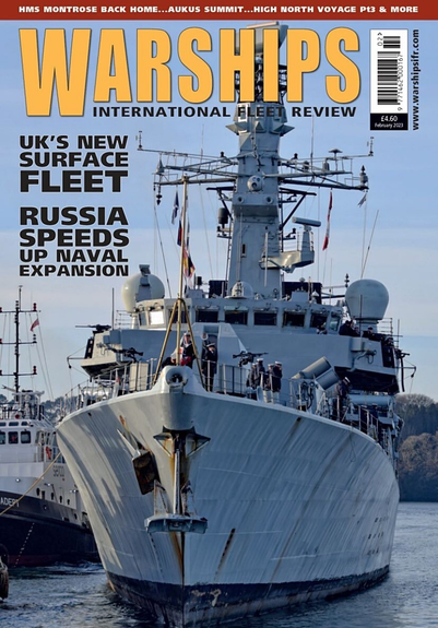 Cover of the February 2023 issue of Warships IFR magazine.