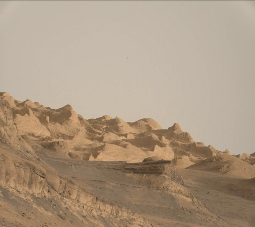 The Yardang Unit captured by the Mars rover Curiosity, on the slopes of Aeolis Mons in Gale Crater, under evening light conditions. 
June 7, 2025 (Sol 4563)