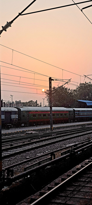 Sunrise at the New Delhi Railway Station.