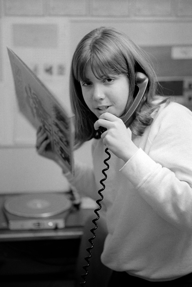 Melanie, taking a request. The look that began a seven-year relationship.