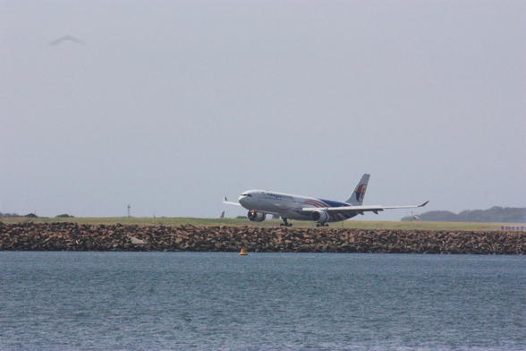 Malaysian Airlines A330-300 touching down at Sydney Airport, reg 9M-MTD
photo by Ian Kluft
27 January 2025
Sydney Kingsford Smith Airport SYD/YSSY, Sydney, New South Wales, Australia