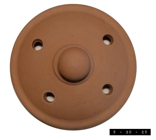 Lid to terra cotta clay mushroom keeper (6" in diameter) (Bentson-West Designs for Boston Warehouse; made in Italy)  