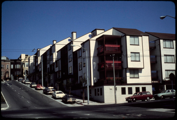 Japantown apartment on corner of Sutter and Webster Streets