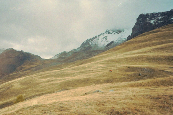 hikers in mountain plains