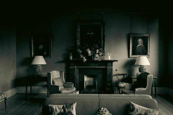 Luxurious interior: sitting room in the manor house.
