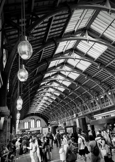 main hall of copenhagen main stations, lots of people