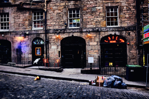 Bags of rubbish outside Cabaret Voltaire