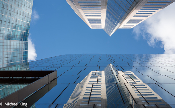 Cassleden building and its reflection in the Australian Unity Building.