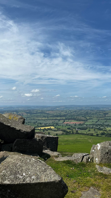 The view across the landscape from the top of Titterstone Clee.