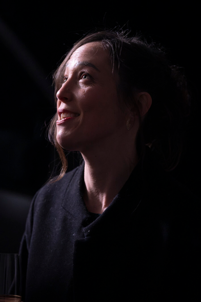 Picture of a woman looking up.