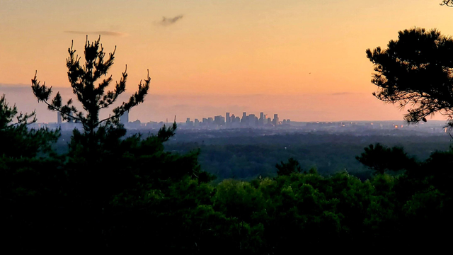 The Boston Skyline catching the first light of the day.