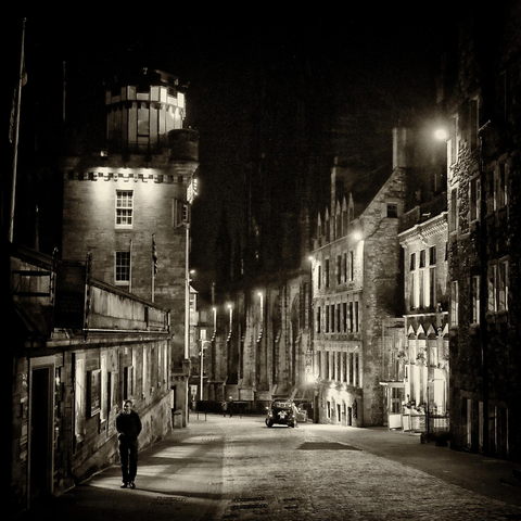 A lone man on Castle Hill