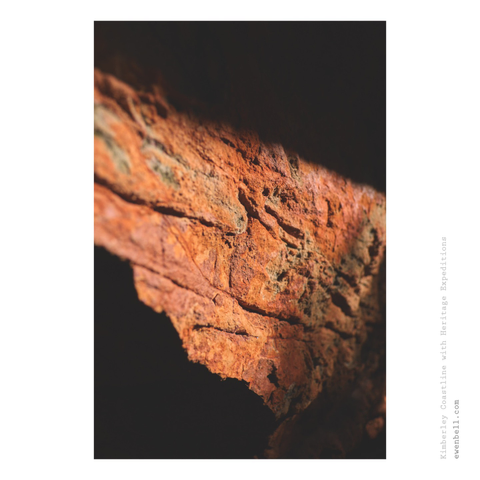 Beam of light illuminating a section of rock, on the Kimberley Coast.