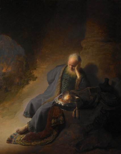 Jeremiah Lamenting the Destruction of Jerusalem, Rembrandt van Rijn, 1630