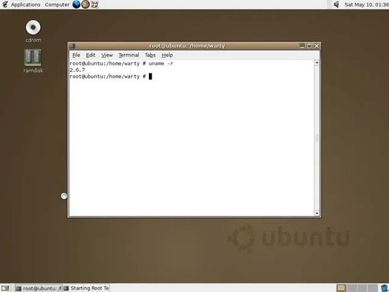 Ubuntu Linux 4.10, codenamed "Warty Warthog," desktop screenshot 