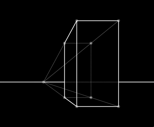 Interactive demo of a cuboid in 1 point perspective