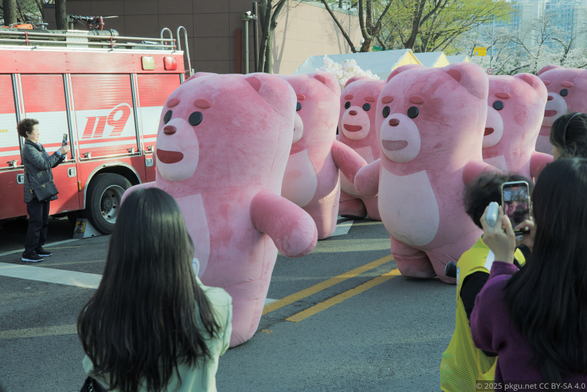 Mascot parade for Sakura festival in Seoul.