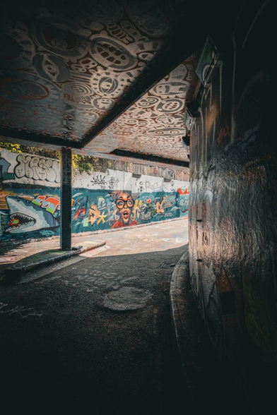 Graffiti in a tunnel