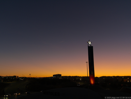A sunset photo from a hotel near Madrid, Spain.