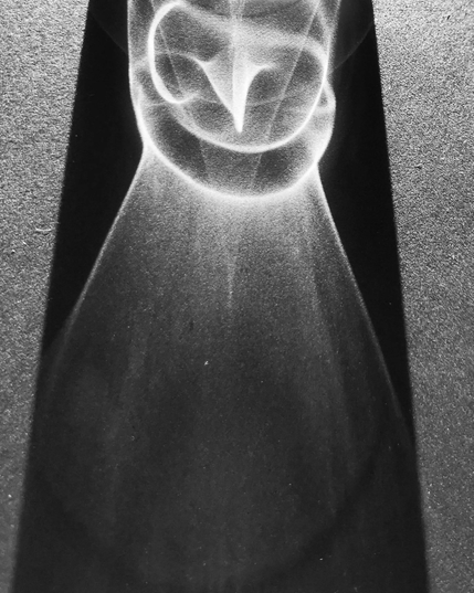 Psychopomp


Photo: Sunlight passing through a glass on a black office table. Part of the shadow turns a deeper black around the figures made from light being diffracted through water and glass. In this case the deep shadow looks like a cowl around a rudimentary round "head" and "torso". The head has a beak like shape and undulating eyes and contours (which I achieved by letting a drop hit the water - so just a bit of turbulence)