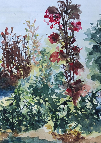 Flowers and leaves
Watercolor painting 
Cotton paper 
#art #MastoArt #flowers #Landscape 
