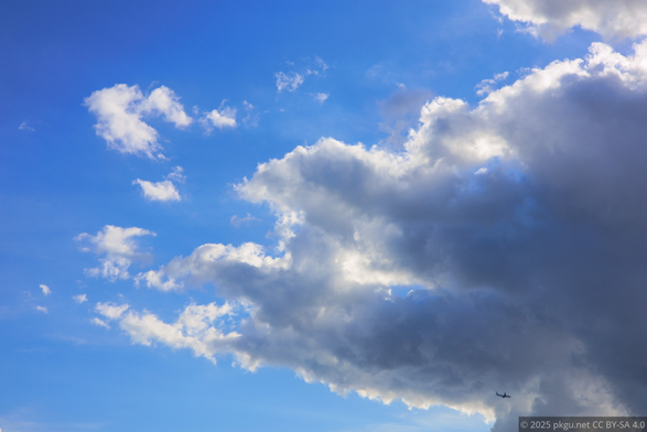 Summer sky and a air plane.