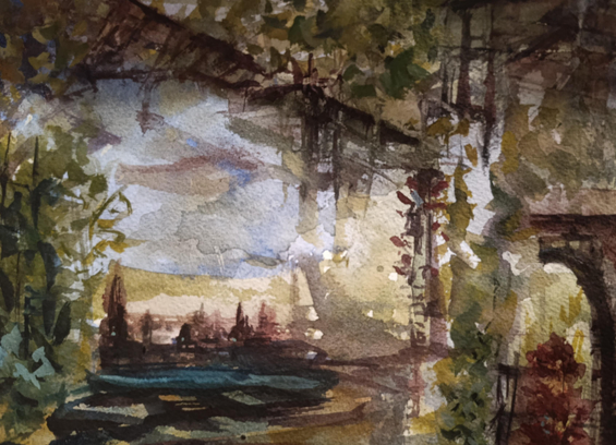 Landscape 
Watercolor 
Cotton paper 25x25cm
#art #MastoArt #watercolor 