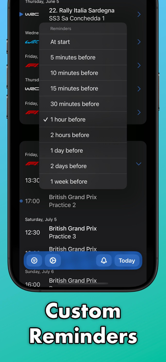 Screenshot showing feature allowing you to add a reminder to selected event.