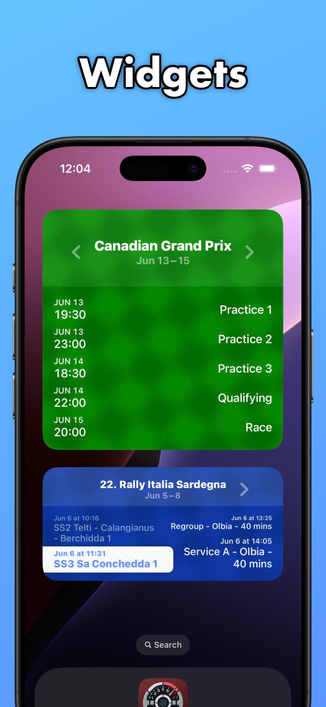 Screenshot showing Home Screen widgets.