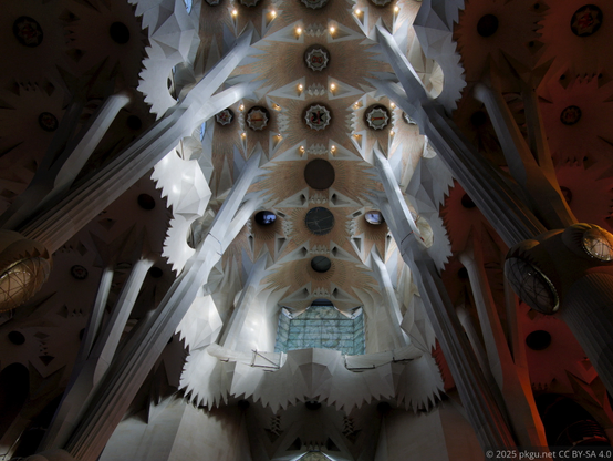 The roof of Sagrada Familia, Barcelona, Spain.