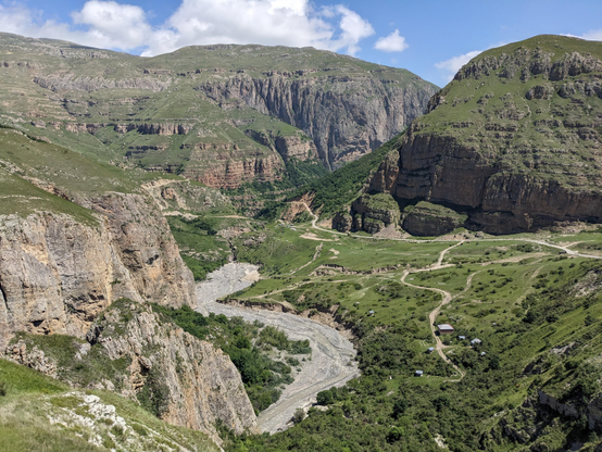 a mountainous landscape deep in the Caucasus