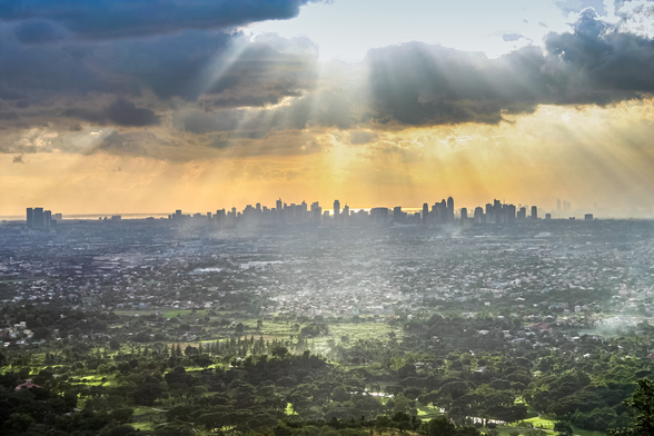A view of Metro-Manila from the hills of Antipolo City, in Rizal, Philippines. Contains a lot of the skyscraper of the Manila skyline.