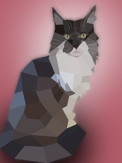 Low Poly image of my cat Hayley.