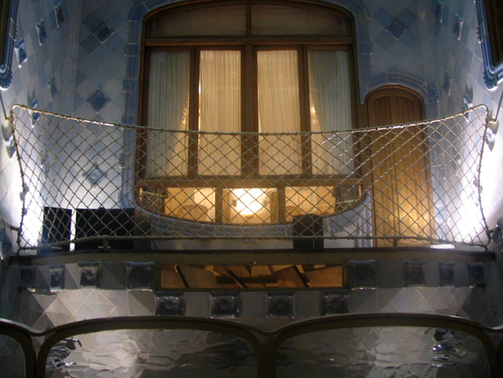 Glimpse into private apartment through window in Casa Batllo (from the elevator).