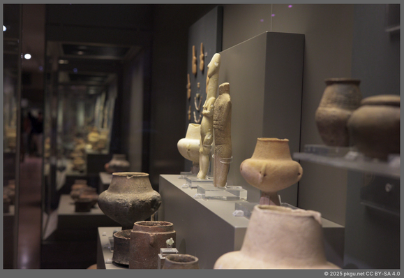 The Cycladic statues in the Hellenic National Archaeological Museum, Athens, Greece.