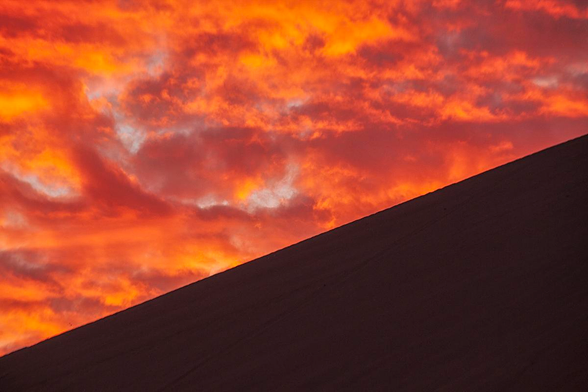 Sunset at Huacachina oasis, Peru
