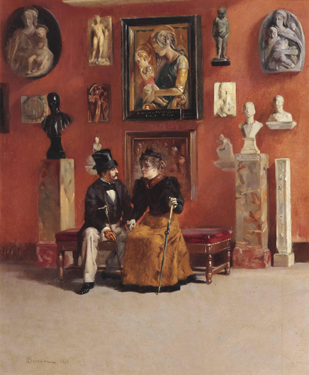 Meeting at the Uffizi
Oil on canvas, 63 x 51.2 cm, by Odoardo Borrani, 1878
Location unknown