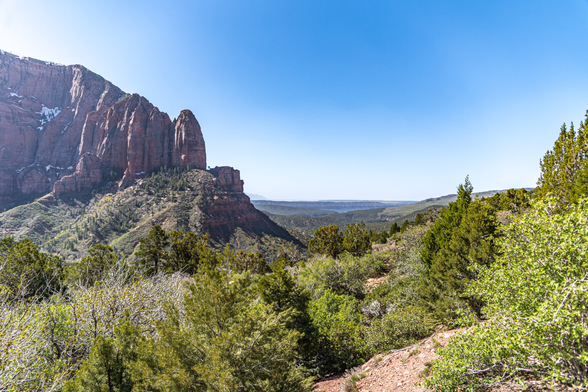 A view of the valley in Zion National Park.