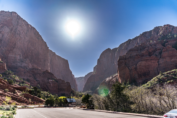 A view of the valley in Zion National Park.