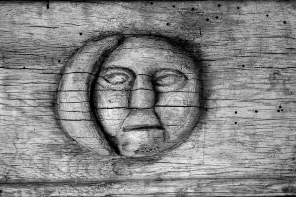 Sculpted face of the moon