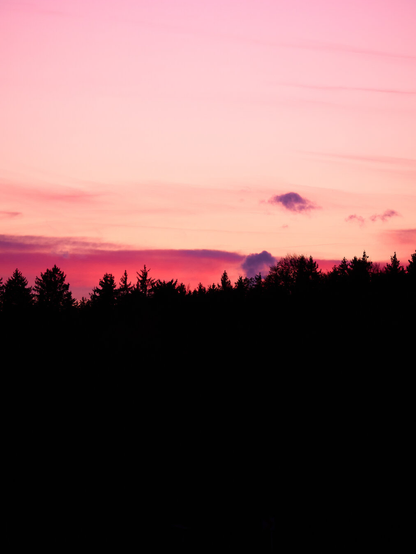 A vibrant red violet sunset.