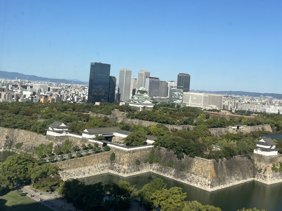 Osaka Castle from the history museum 10th floor