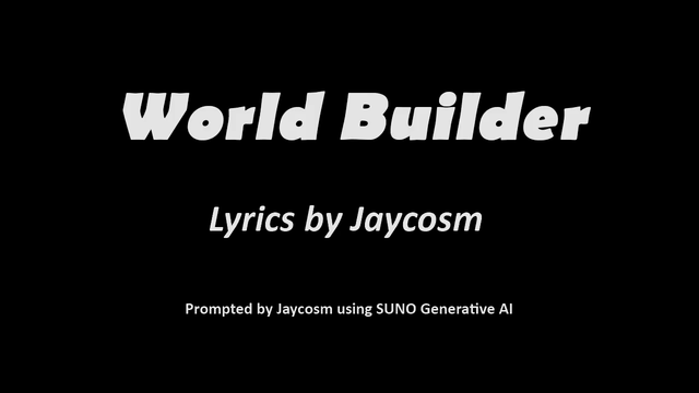 World Builder - Lyrics by Jaycosm, Prompted by Jaycosm using Suno Generative AI