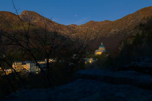 early morning shot of a sanctuary complex located in the mountains