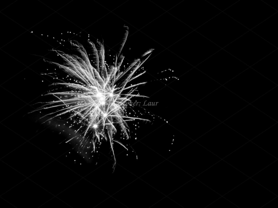 Fireworks, black and white, photo