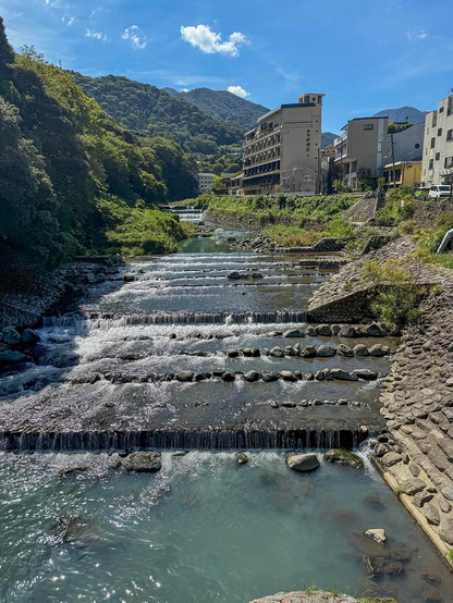Beautiful falls in the river of Hakone town, Japan