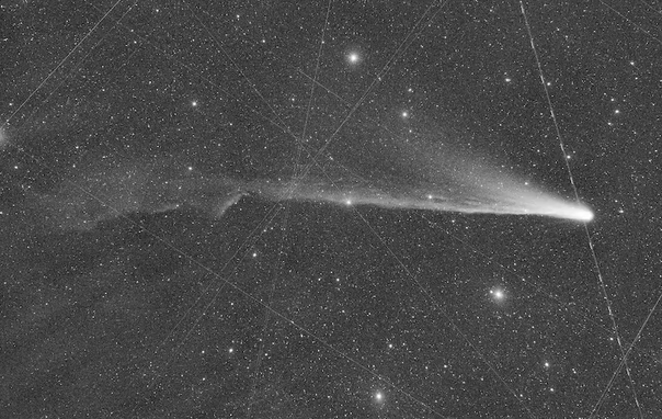 Comet Lemmon was captured on October 26th with a blue filter and an ancient Leica apo lens f-180 at f/4 and full frame. 