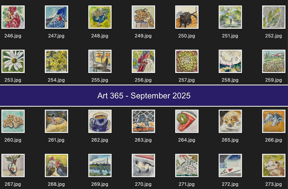 image of thumbnails for the artwork featured in the video.